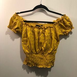 NWT cropped mustard yellow top